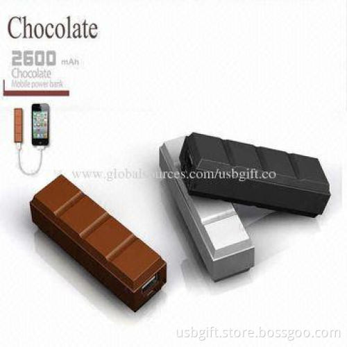 2,600mAh Power Bank Charger, Chocolate Portable External Battery Charger for Galaxy s3/s4